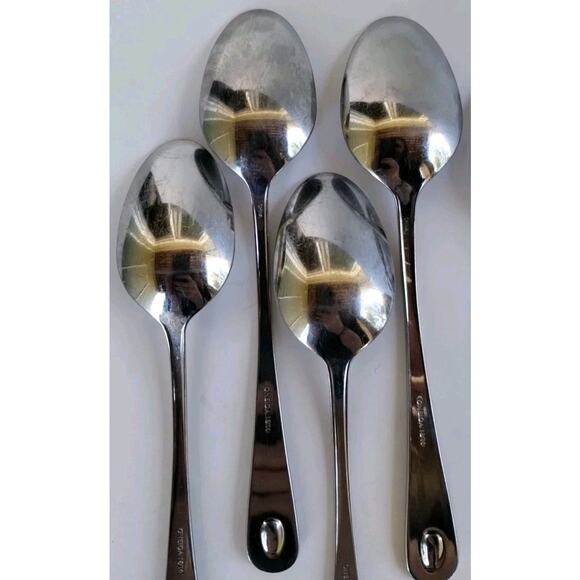 ONEIDA 18/10 Satin Garnet Stainless Lot Of 8 Spoons 4 Teaspoons 4 Soup Spoons - Picture 6 of 11